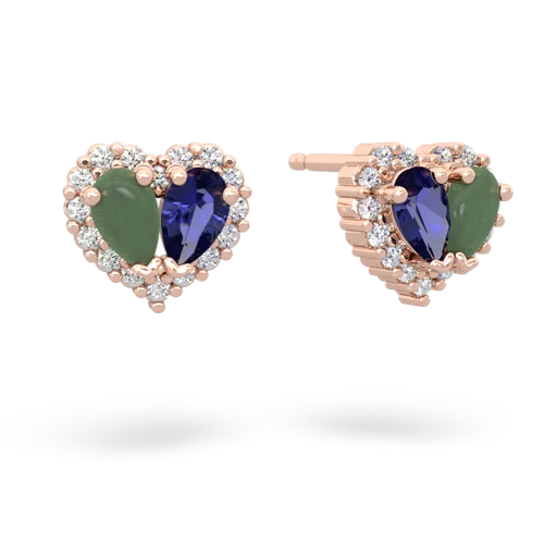 jade-lab sapphire halo-heart earrings