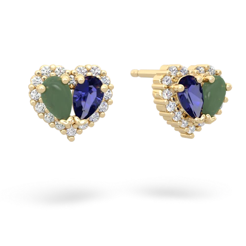 jade-lab sapphire halo-heart earrings
