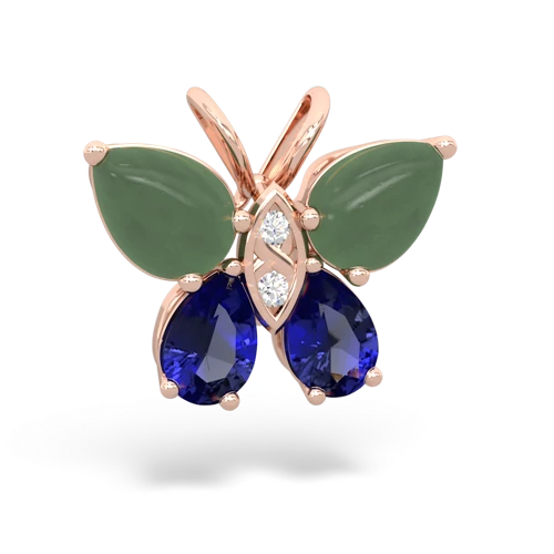 jade-lab sapphire butterfly pendant