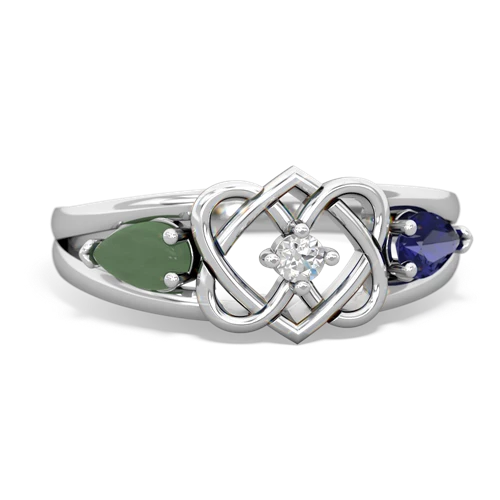 jade-lab sapphire double heart ring