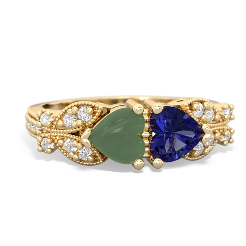 jade-lab sapphire keepsake butterfly ring