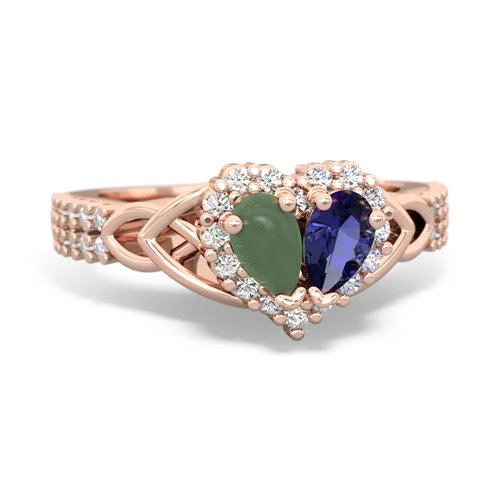 jade-lab sapphire keepsake engagement ring