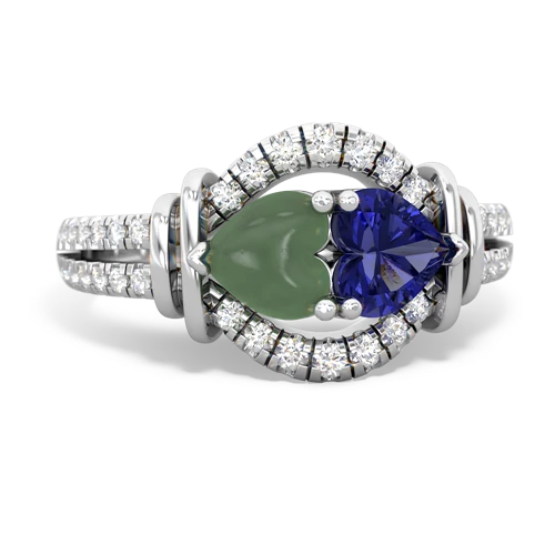 jade-lab sapphire pave keepsake ring