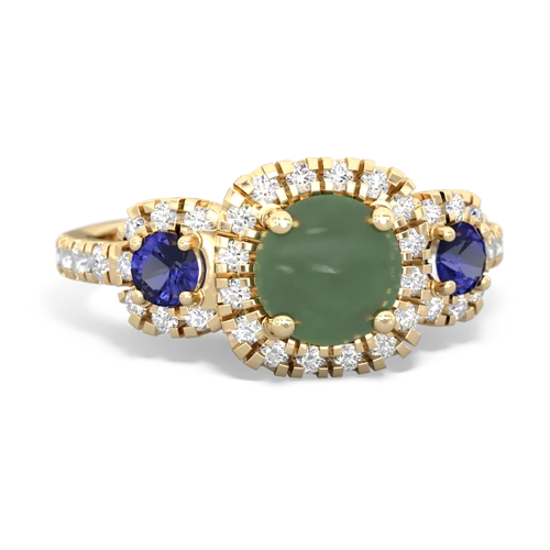 jade-lab sapphire three stone regal ring