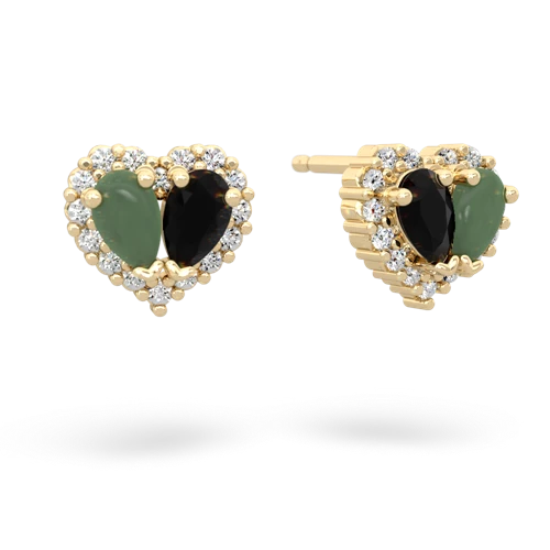 jade-onyx halo-heart earrings