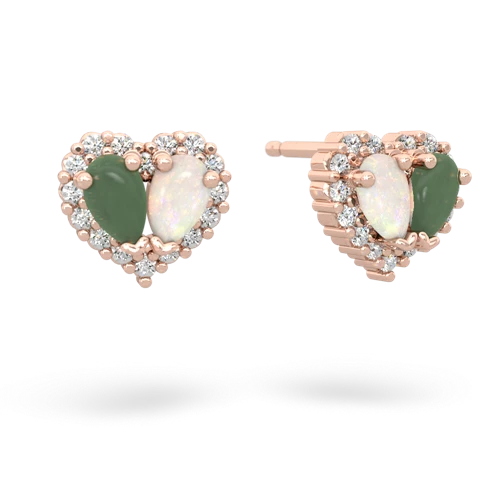jade-opal halo-heart earrings