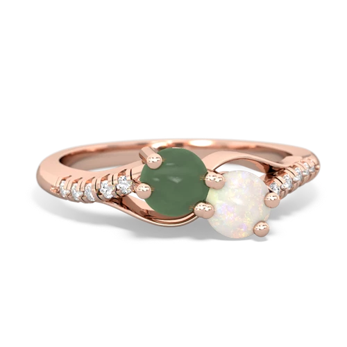 jade-opal two stone infinity ring