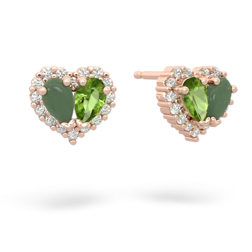 jade-peridot halo-heart earrings