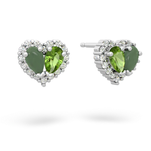 jade-peridot halo-heart earrings