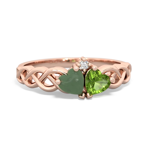 jade-peridot celtic braid ring