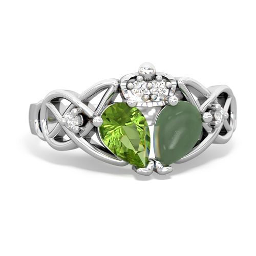 jade-peridot claddagh ring