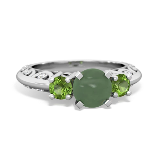 jade-peridot engagement ring