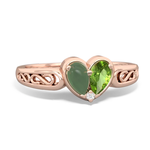 jade-peridot filligree ring