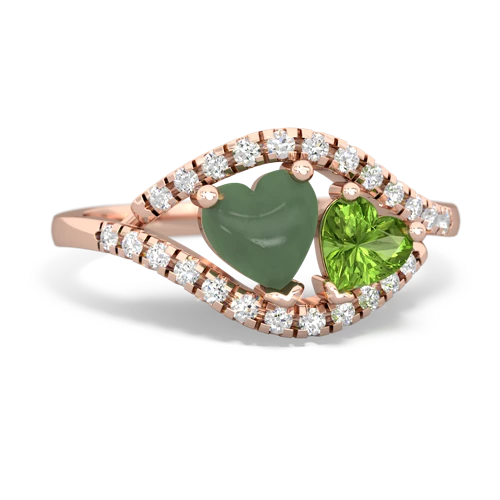 jade-peridot mother child ring