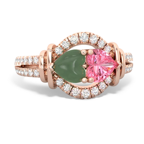 jade-pink sapphire pave keepsake ring