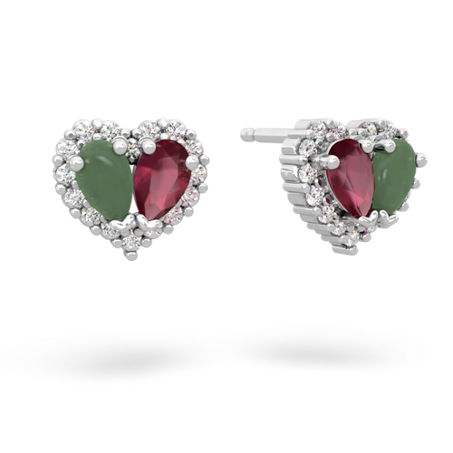 jade-ruby halo-heart earrings
