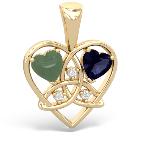 jade-sapphire celtic heart pendant