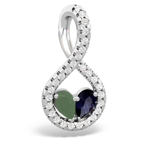 jade-sapphire pave twist pendant