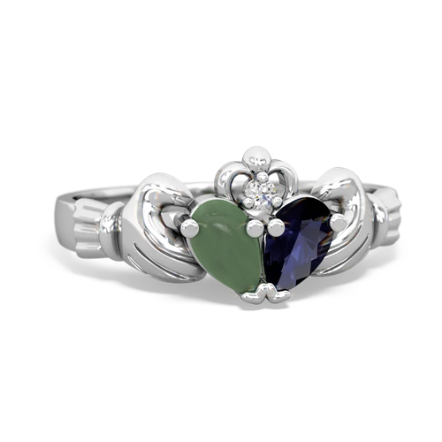 jade-sapphire claddagh ring