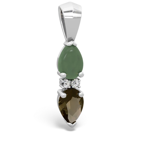 jade-smoky quartz bowtie pendant