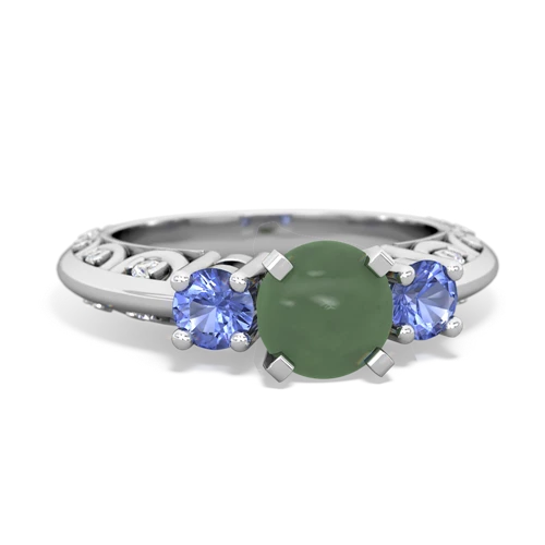 jade-tanzanite engagement ring