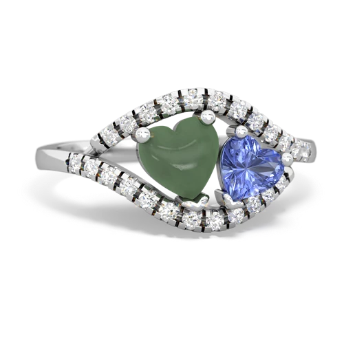 jade-tanzanite mother child ring