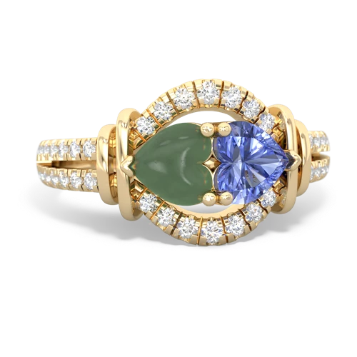 jade-tanzanite pave keepsake ring