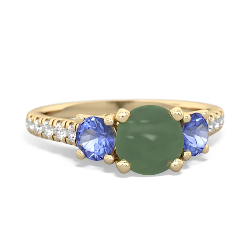 jade-tanzanite trellis pave ring