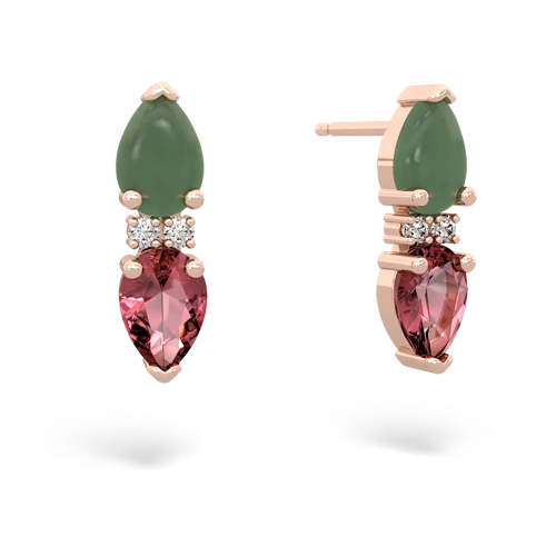 jade-tourmaline bowtie earrings