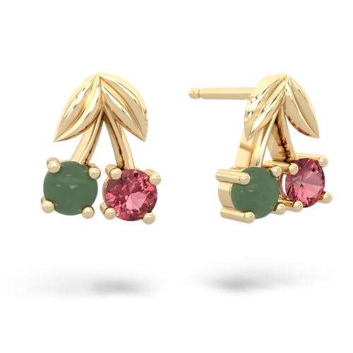 jade-tourmaline cherries earrings