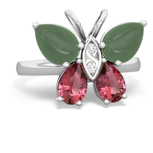 jade-tourmaline butterfly ring