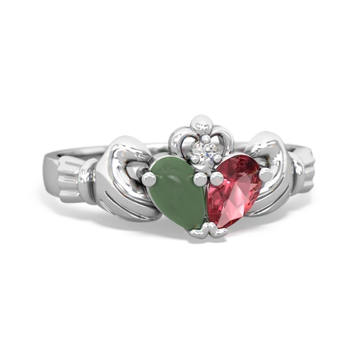 jade-tourmaline claddagh ring