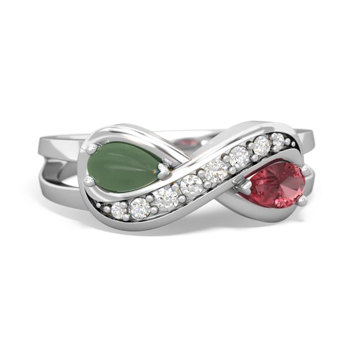 jade-tourmaline diamond infinity ring