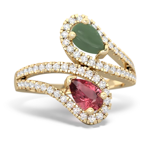 jade-tourmaline pave swirls ring