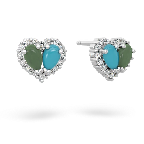 jade-turquoise halo-heart earrings