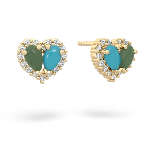 jade-turquoise halo-heart earrings