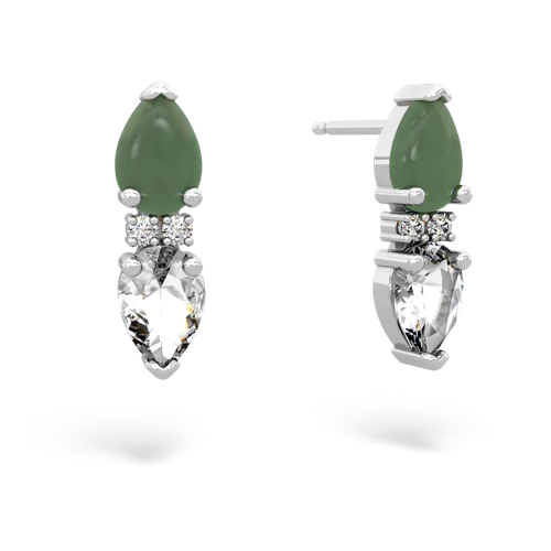 jade-white topaz bowtie earrings