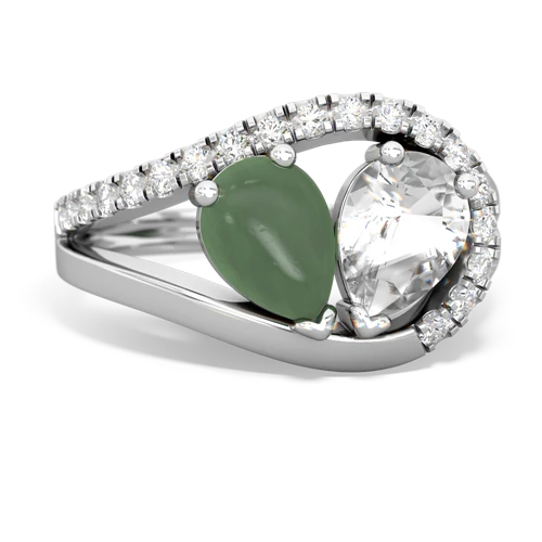 jade-white topaz pave heart ring