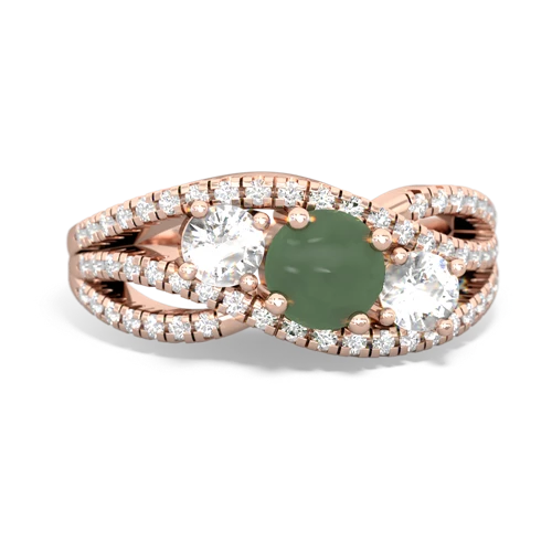 jade-white topaz three stone pave ring