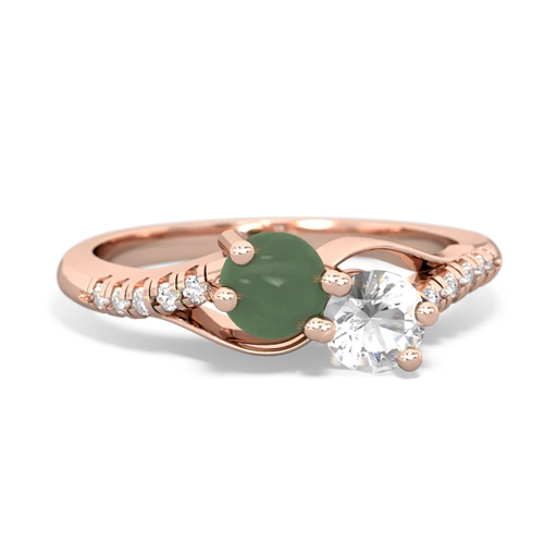 jade-white topaz two stone infinity ring