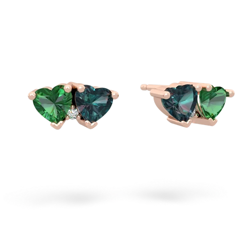 lab emerald-alexandrite  earrings