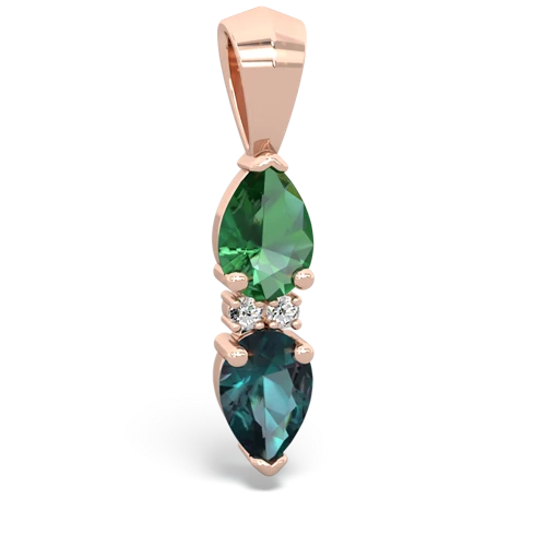 lab emerald-alexandrite bowtie pendant