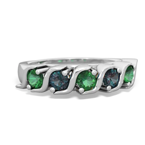 lab emerald-alexandrite timeless ring