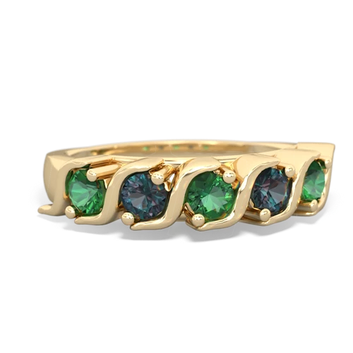 lab emerald-alexandrite timeless ring