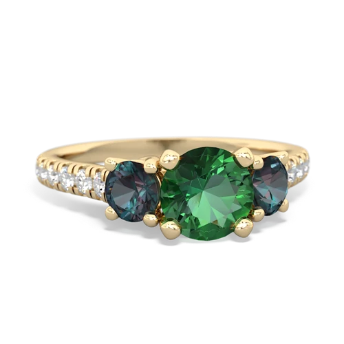 lab emerald-alexandrite trellis pave ring