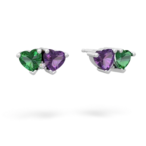 lab emerald-amethyst  earrings