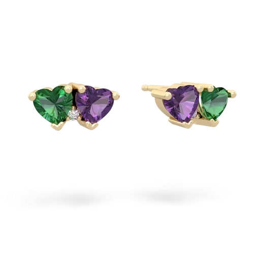 lab emerald-amethyst  earrings