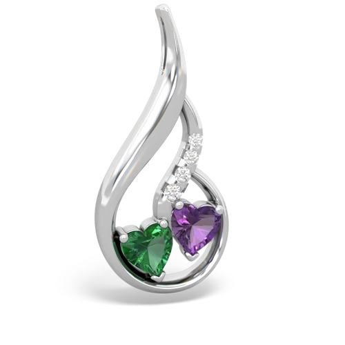 lab emerald-amethyst keepsake swirl pendant