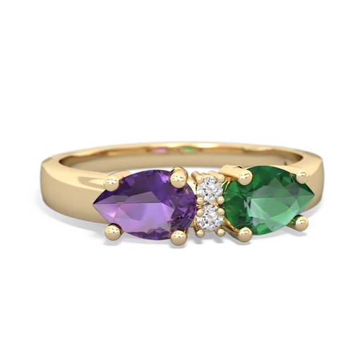 lab emerald-amethyst timeless ring