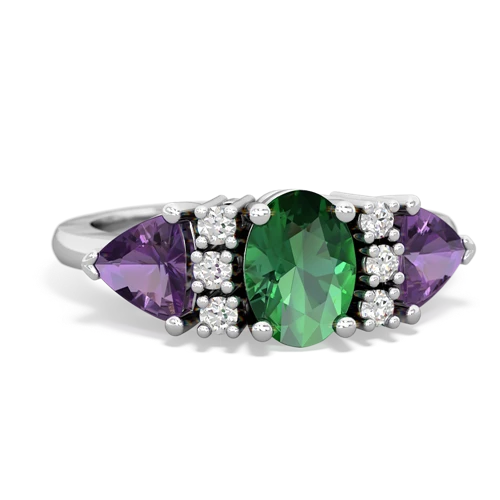 lab emerald-amethyst timeless ring